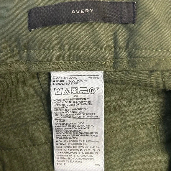 Banana Republic Avery Pant  Straight Leg Ankle Tie Cropped Chino Green 0 Short - Picture 11 of 16